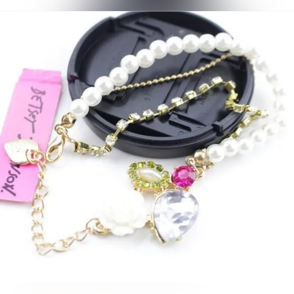 Multi-color Crystal layered flower Pearl bracelet BOGO - Picture 12 of 14